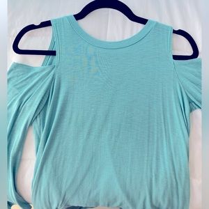 Aerie cold shoulder long sleeve open back top